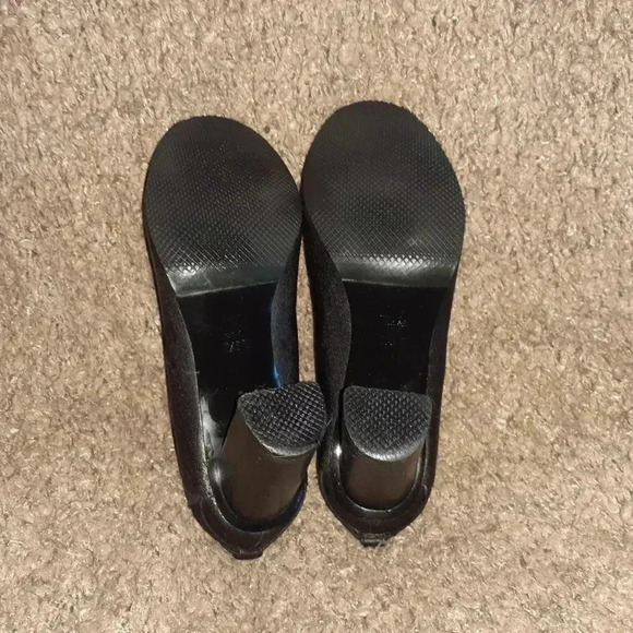 ARMANI JEANS-Black Textured Leather Pumps-Block Heel-Sz 35-Excellent - Picture 7 of 7